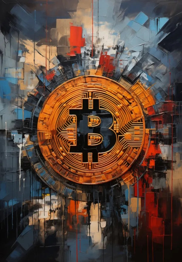 Póster de arte moderno sobre la creación de criptomonedas Bitcoin, impresiones en lienzo, cuadros de pared para la decoración del hogar y la sala de estar