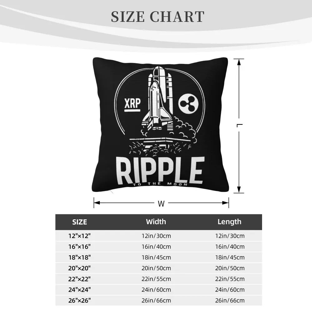 Nouvelle taie d'oreiller tendance avec lettrage graphique Ripple To The Moon Btc Xrp Bitcoin Crypto