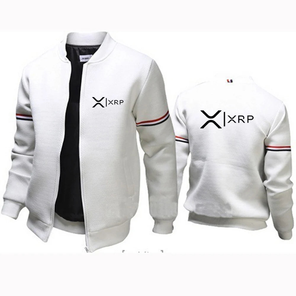 2025 Cryptocurrency Ripple XRP New Men Autumn Flight Jacket