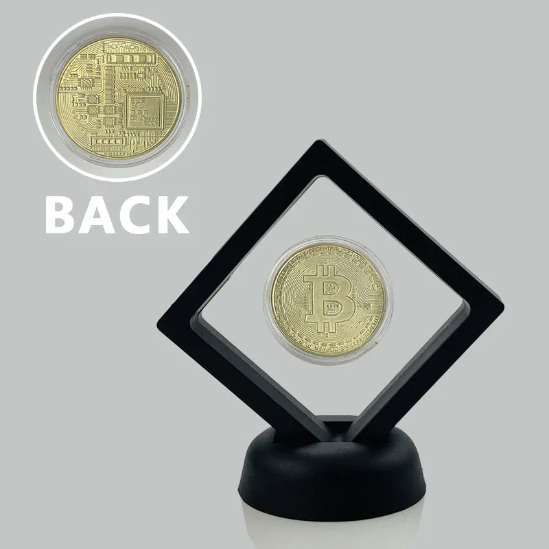 Moneda de metal conmemorativa con soporte para exhibición, criptomoneda Dogecoin, Ada, Cardano, Bitcoin, Litecoin, Ethereum