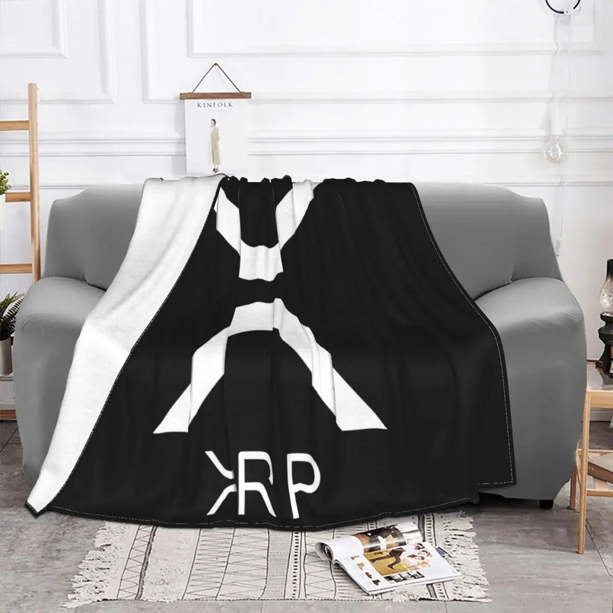 100 Cotton O- Custom Printed Men Ripple Xrp New Logo Crypto Currency Bi Autumn Adults Best Selling Throw Blanket