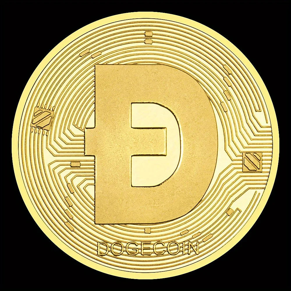 Pièce de collection Dogecoin plaquée or Souvenir Crypto Pièce de collection de crypto-monnaie physique Cadeau Pièce commémorative