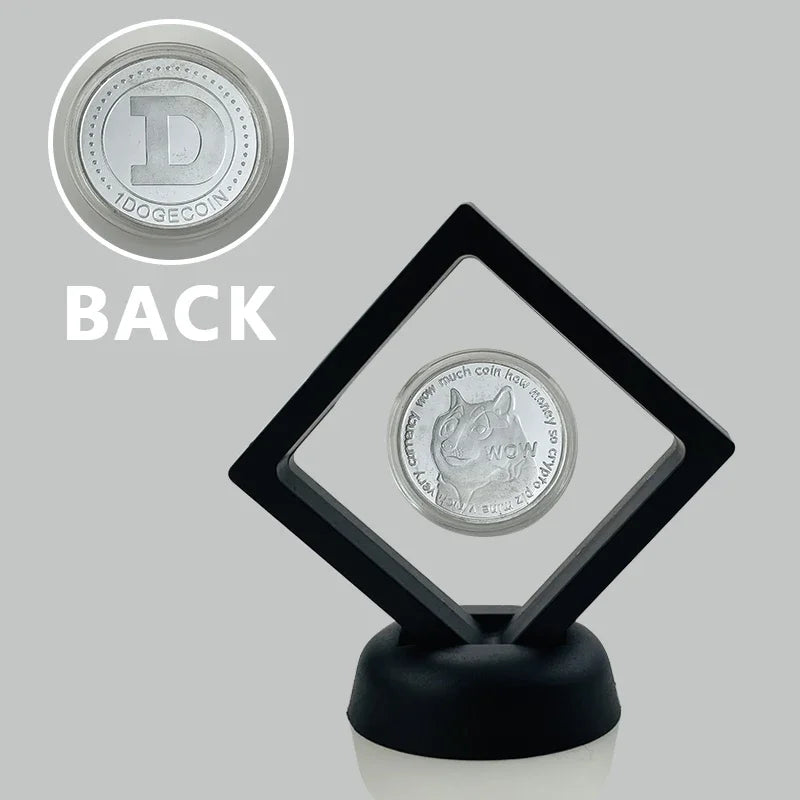 Moneda de metal conmemorativa con soporte para exhibición, criptomoneda Dogecoin, Ada, Cardano, Bitcoin, Litecoin, Ethereum