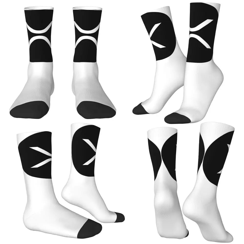 Calcetines para hombre y mujer, medias XRP Ripple, calcetines informales transpirables con patrón para exteriores, calcetines antideslizantes