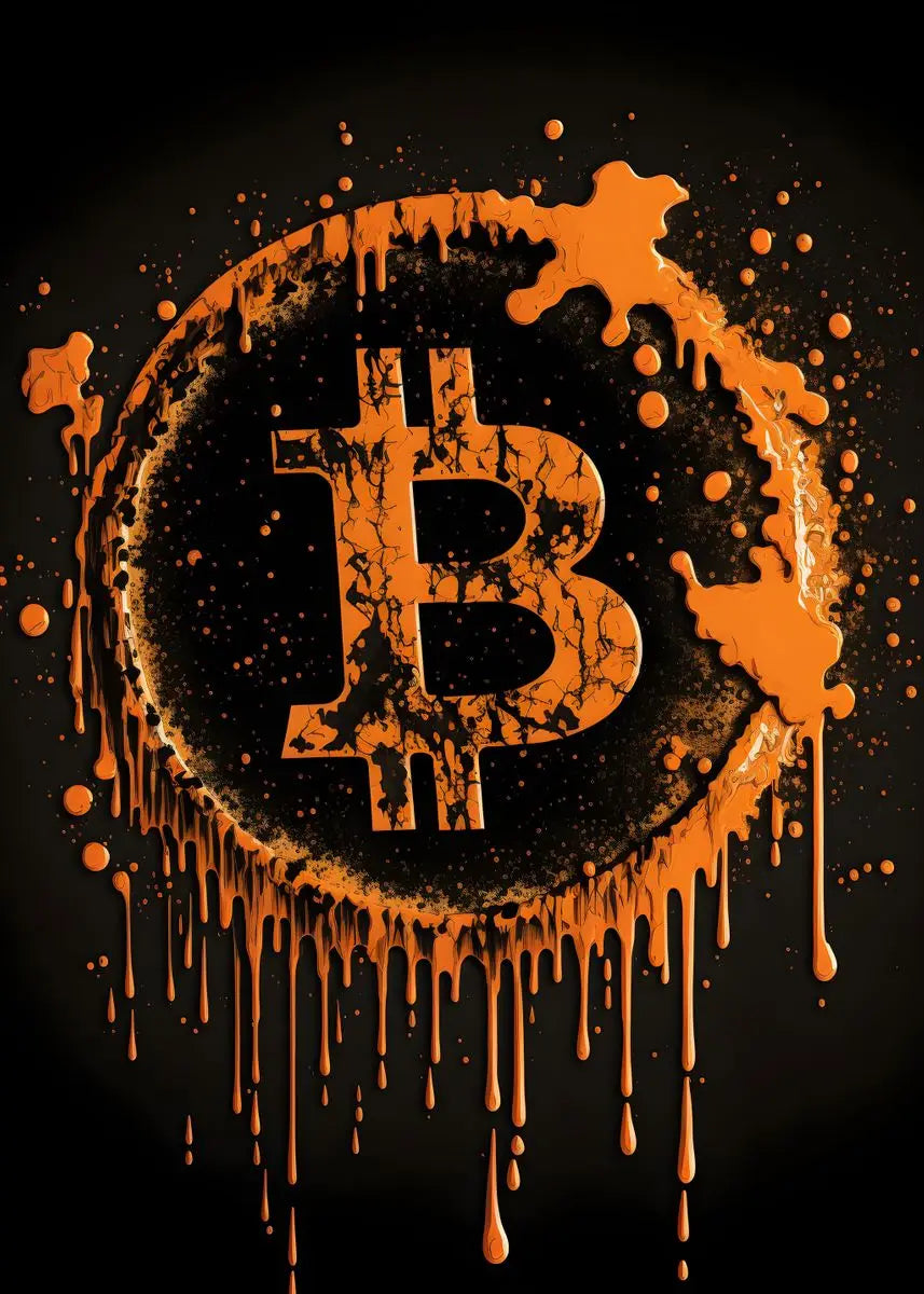 Modern Splatter Bitcoin Ethereum Poster ETH BTC Crypto Virtual Coins Canvas Painting Wall Art Prints Office Room Home Decor