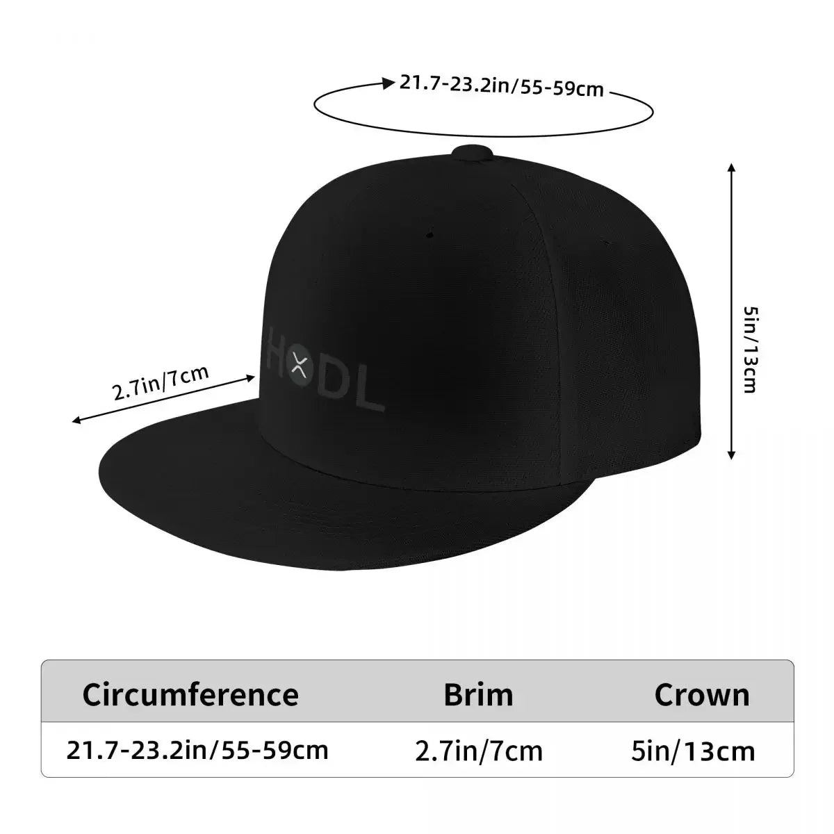 HODL (XRP) Cryptocurrency Baseball Cap Big Size Hat hiking hat hard hat Women Hats Men's