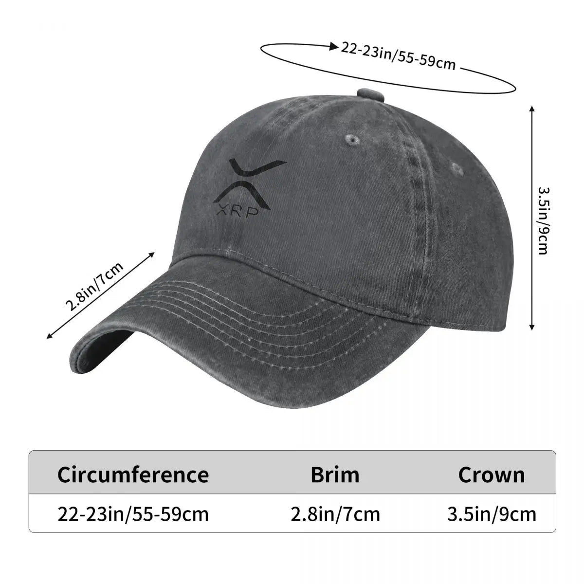 Criptomoneda XRP - Gorra de béisbol con logotipo XRP Gorra de lujo para hombre Marca de lujo para hombre y mujer