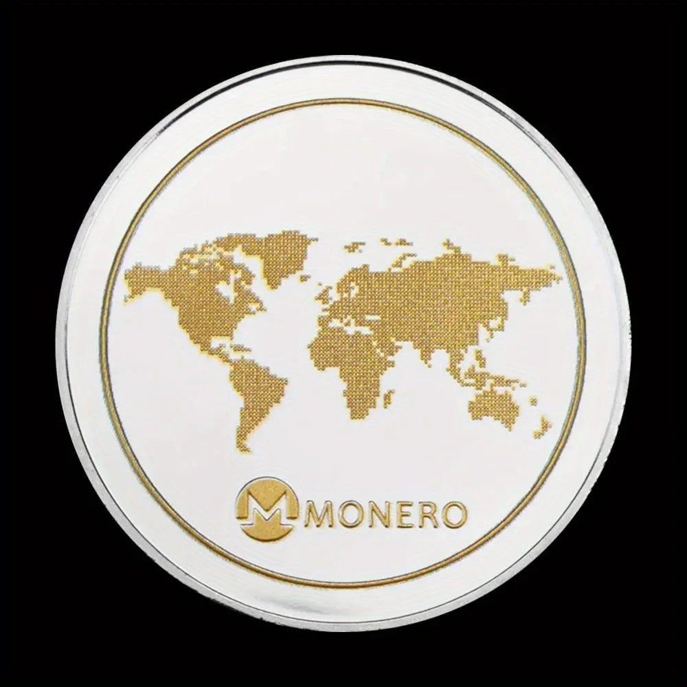 Pièce de monnaie Monero Pièce de crypto-monnaie Crypto-monnaie physique Cadeau de collection Pièce plaquée argent Pièce commémorative