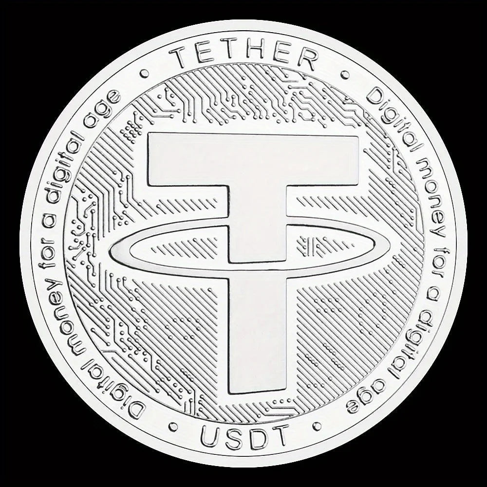 Pièce physique de crypto-monnaie USDT Tether USD Pièce cryptographique plaquée or à collectionner Cadeau souvenir Pièce commémorative