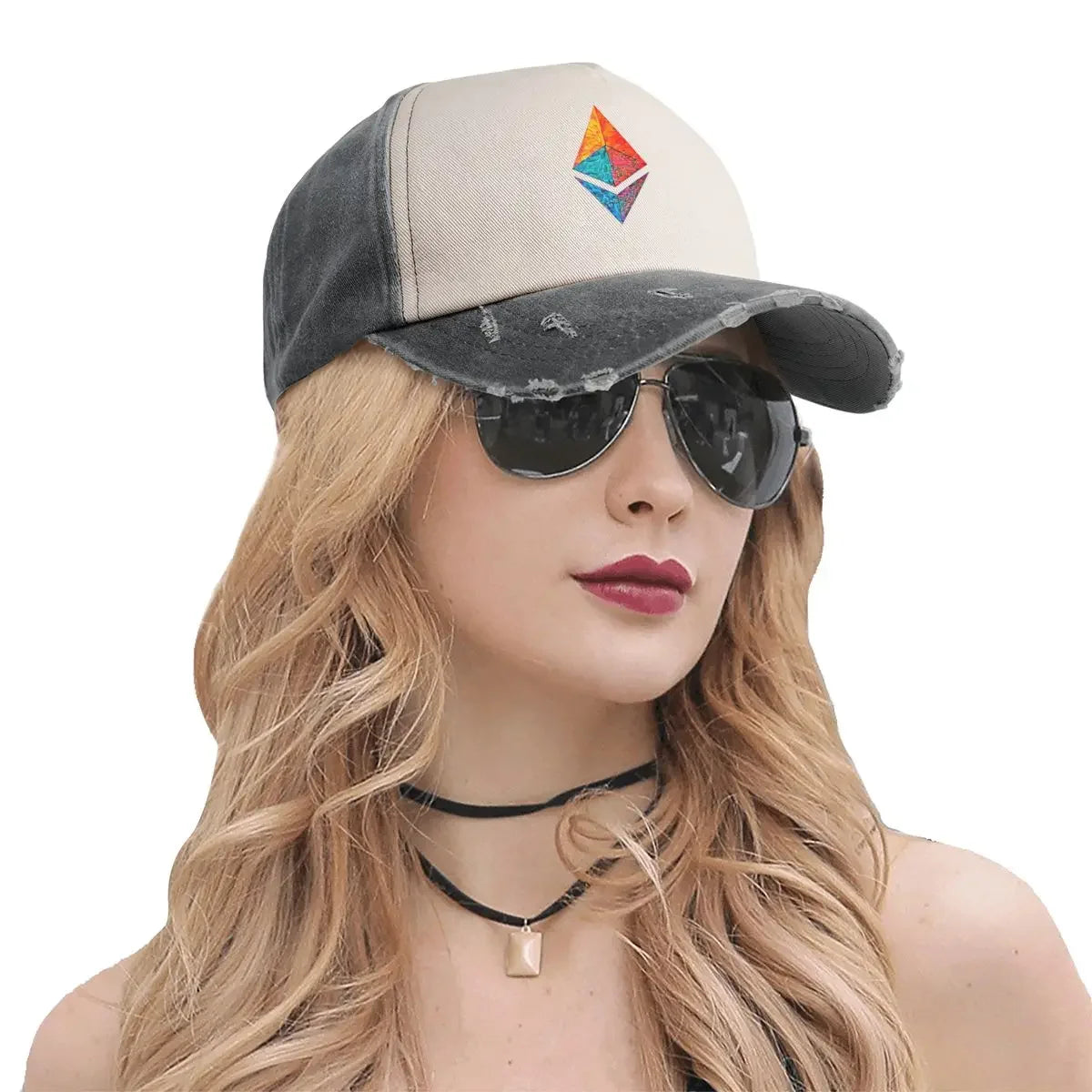 Caustic ETH crypto, Etherium logo. Cowboy Hat Hat Man summer hats Christmas Hat Ladies Hat Men's