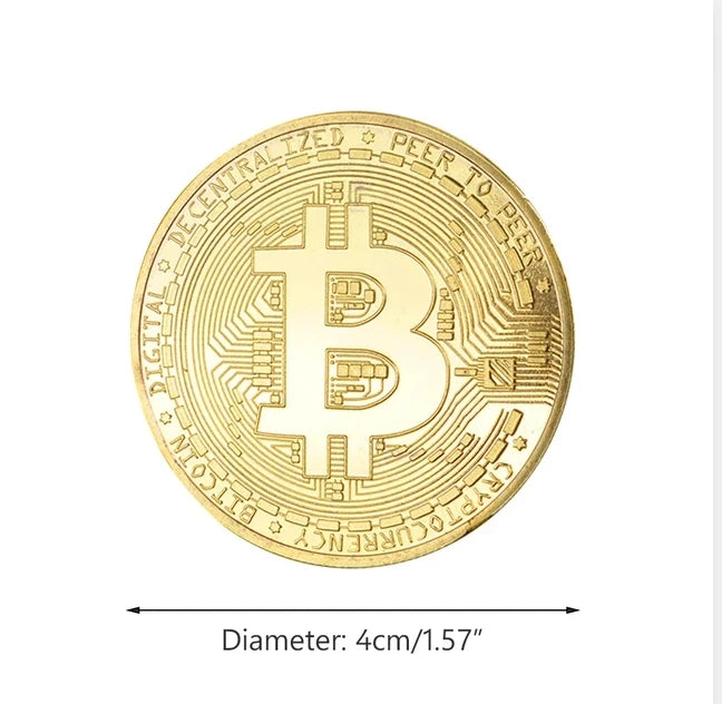 3Pcs Gold Plated Bitcoin Coin Collectible Art Collection Gift Physical Commemorative Casascius Bit BTC Metal Antique Imitation