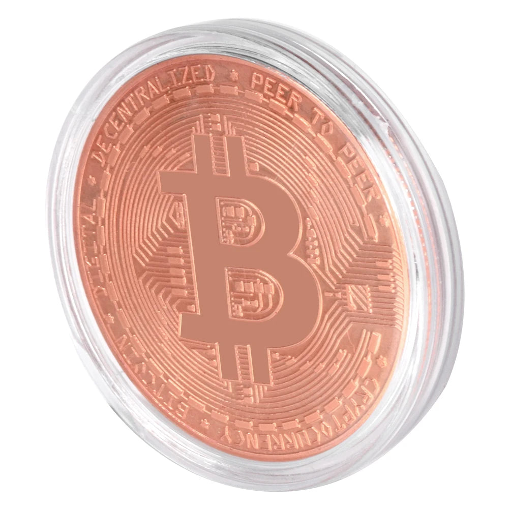 Colección de arte coleccionable de monedas de Bitcoin chapadas en oro de 3 piezas, regalo físico conmemorativo, Casascius Bit BTC, imitación de metal antiguo