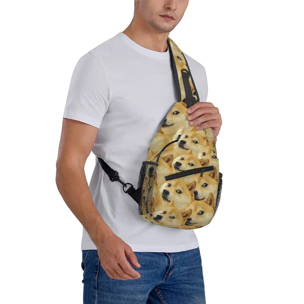 Doge  Pattern Shiba Inu Hiking Daypack Shoulder Bag