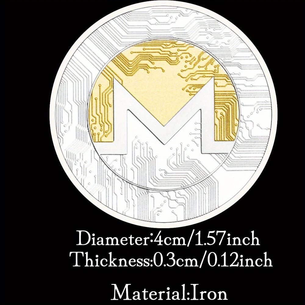 Pièce de monnaie Monero Pièce de crypto-monnaie Crypto-monnaie physique Cadeau de collection Pièce plaquée argent Pièce commémorative