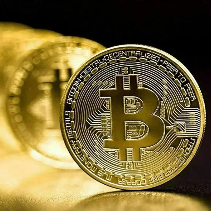 Gold Plated Bitcoin Coin Collectible Art Collection Gift Physical