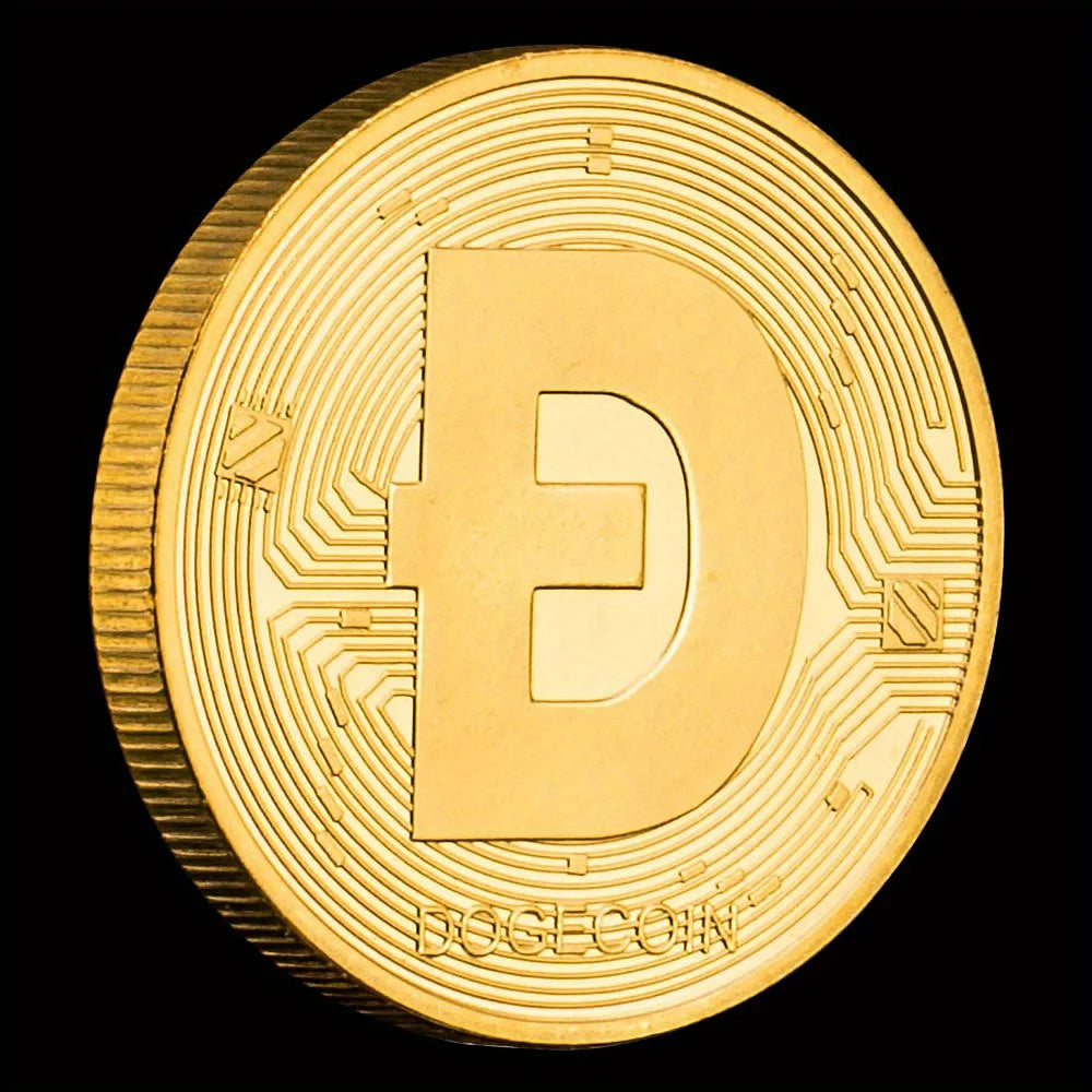 Pièce de collection Dogecoin plaquée or Souvenir Crypto Pièce de collection de crypto-monnaie physique Cadeau Pièce commémorative