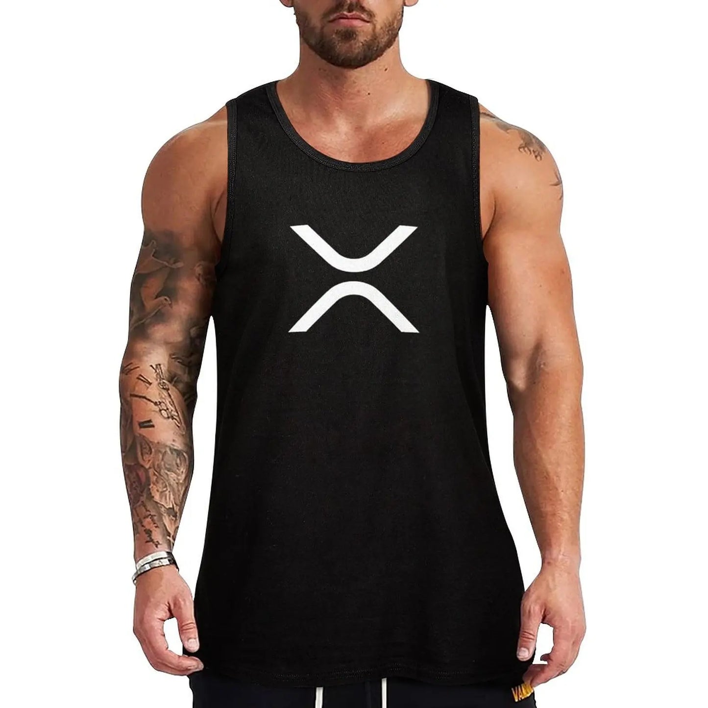 Criptomoneda XRP - Camiseta sin mangas XRP Camiseta de gimnasio para hombre Ropa para hombre Ropa de culturismo para hombre