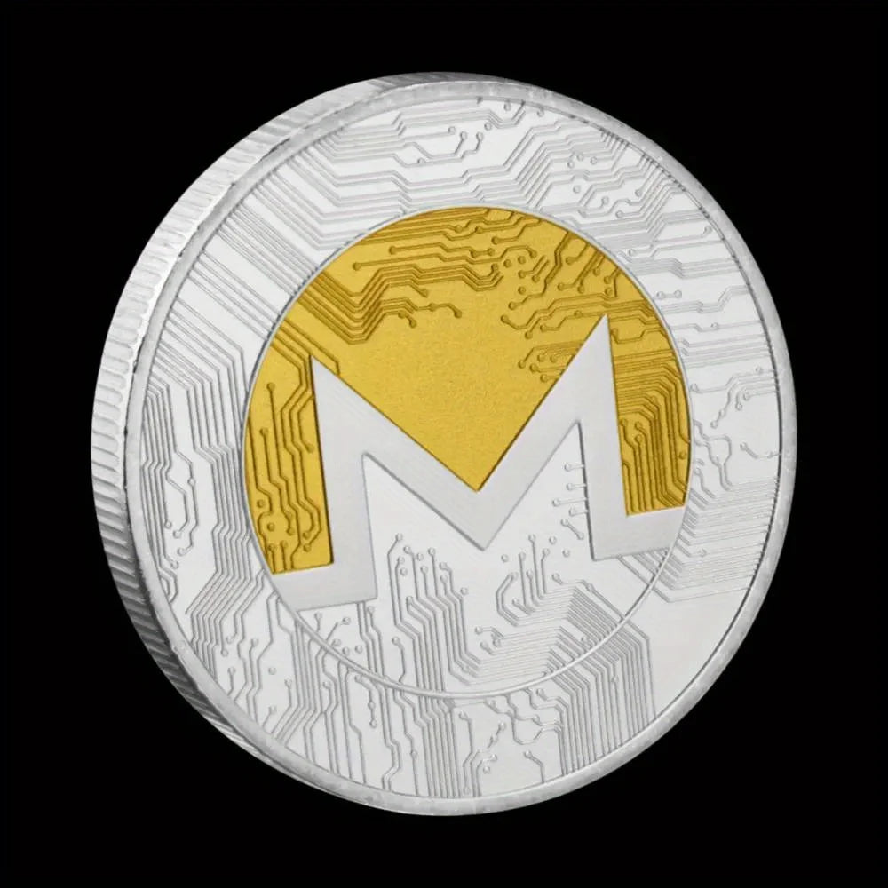 Pièce de monnaie Monero Pièce de crypto-monnaie Crypto-monnaie physique Cadeau de collection Pièce plaquée argent Pièce commémorative