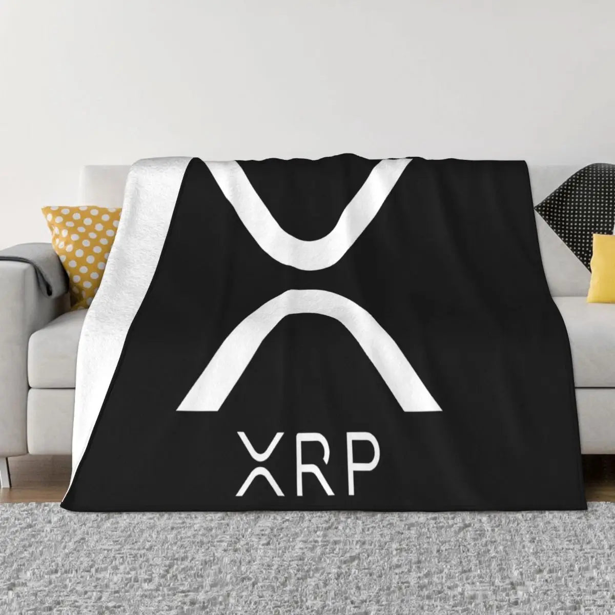 100 Cotton O- Custom Printed Men Ripple Xrp New Logo Crypto Currency Bi Autumn Adults Best Selling Throw Blanket