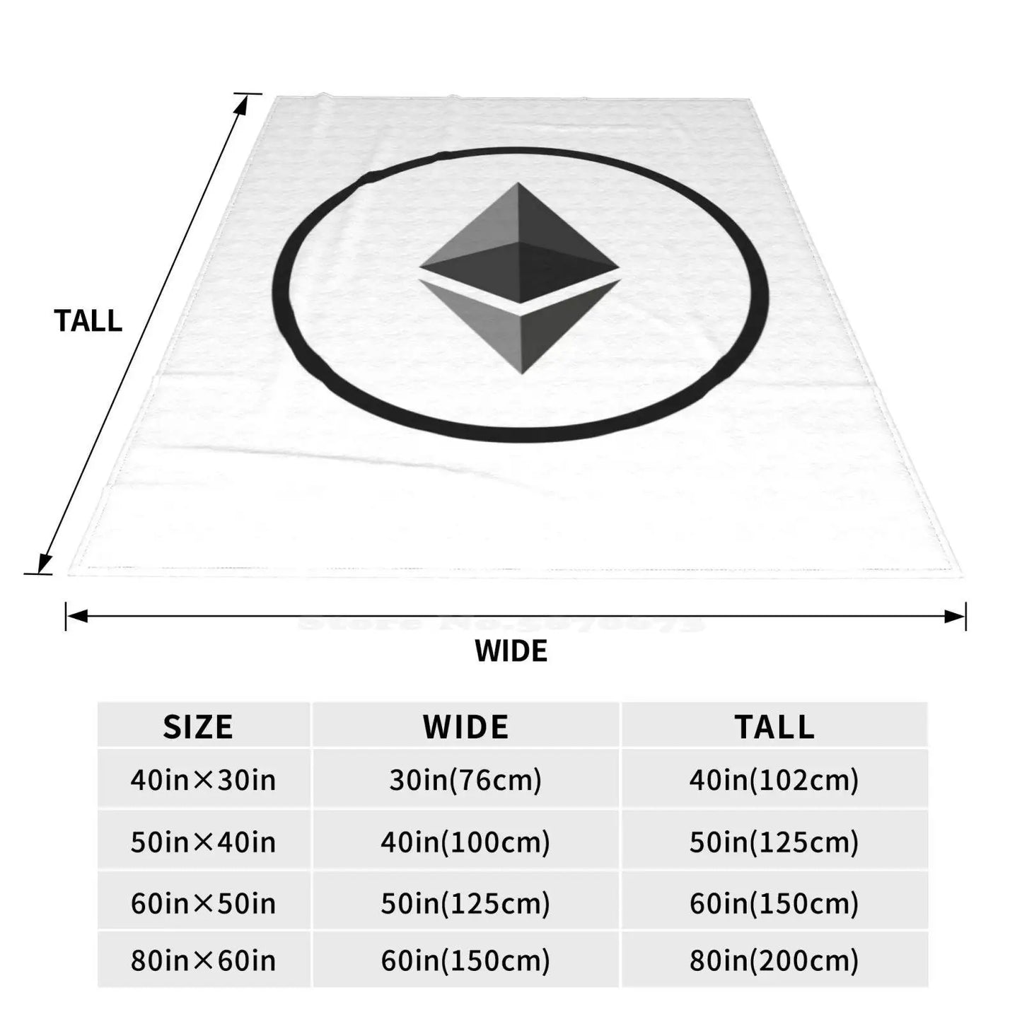 Ethereum Creative Design Comfortable Warm Flannel Blanket Crypto Monnaie Ethereum Crypto Currency Cryptocurrency Blockchain