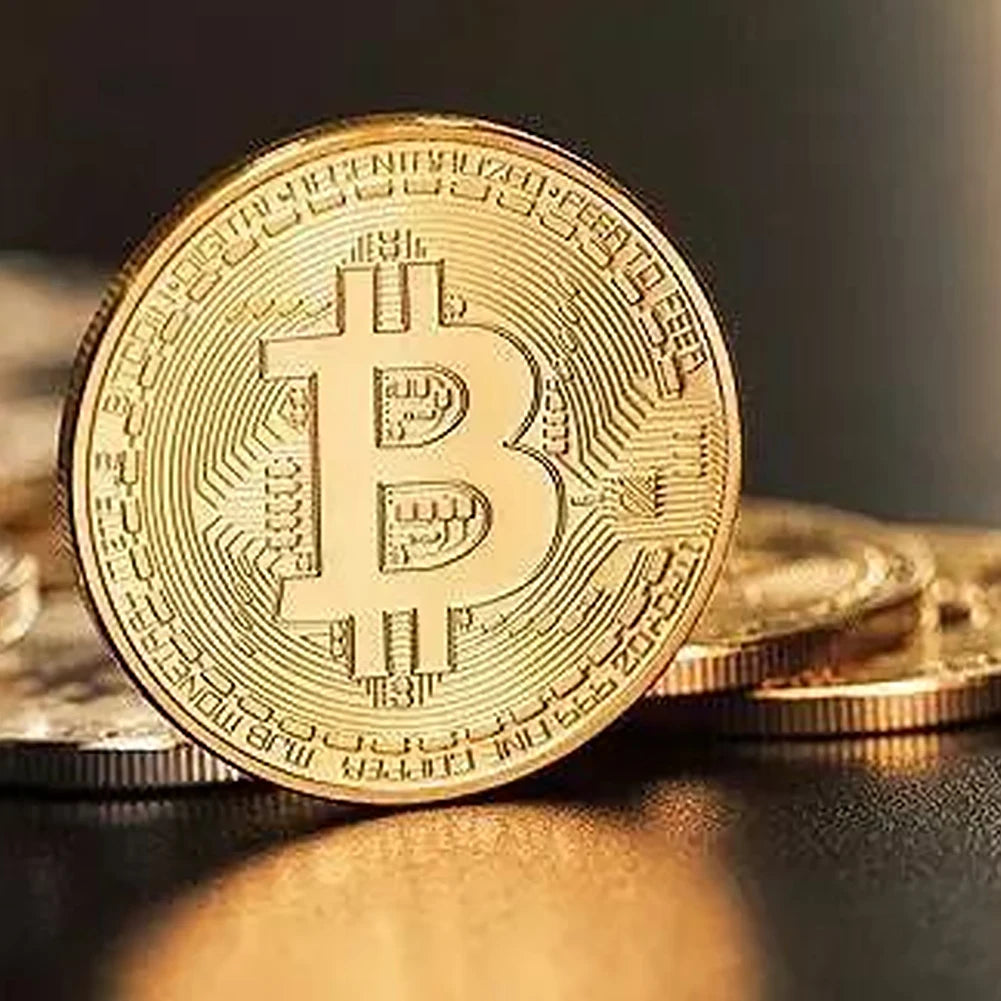 3Pcs Gold Plated Bitcoin Coin Collectible Art Collection Gift Physical Commemorative Casascius Bit BTC Metal Antique Imitation