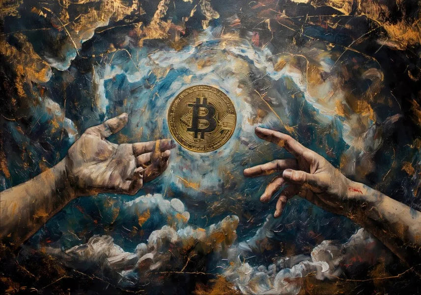 Póster de arte moderno sobre la creación de criptomonedas Bitcoin, impresiones en lienzo, cuadros de pared para la decoración del hogar y la sala de estar