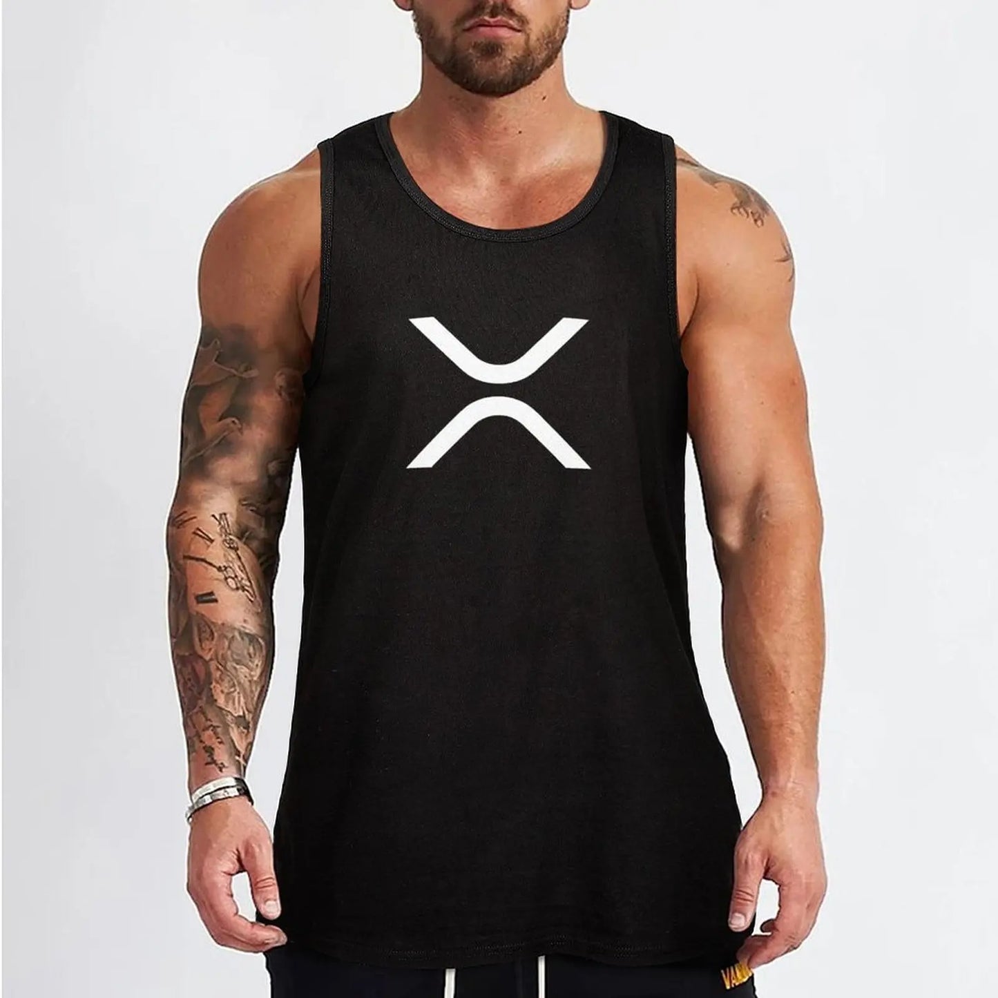 Criptomoneda XRP - Camiseta sin mangas XRP Camiseta de gimnasio para hombre Ropa para hombre Ropa de culturismo para hombre