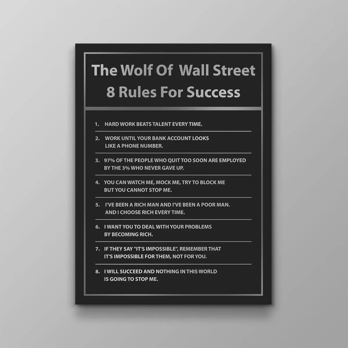 Rules Of Money Motivational Wall Art Canvas Print Office Decor Financial Poster Entrepreneur Millionaire Inspirational Quote