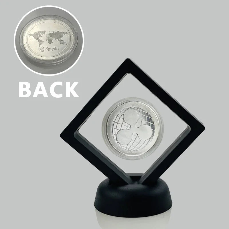 Moneda de metal conmemorativa con soporte para exhibición, criptomoneda Dogecoin, Ada, Cardano, Bitcoin, Litecoin, Ethereum