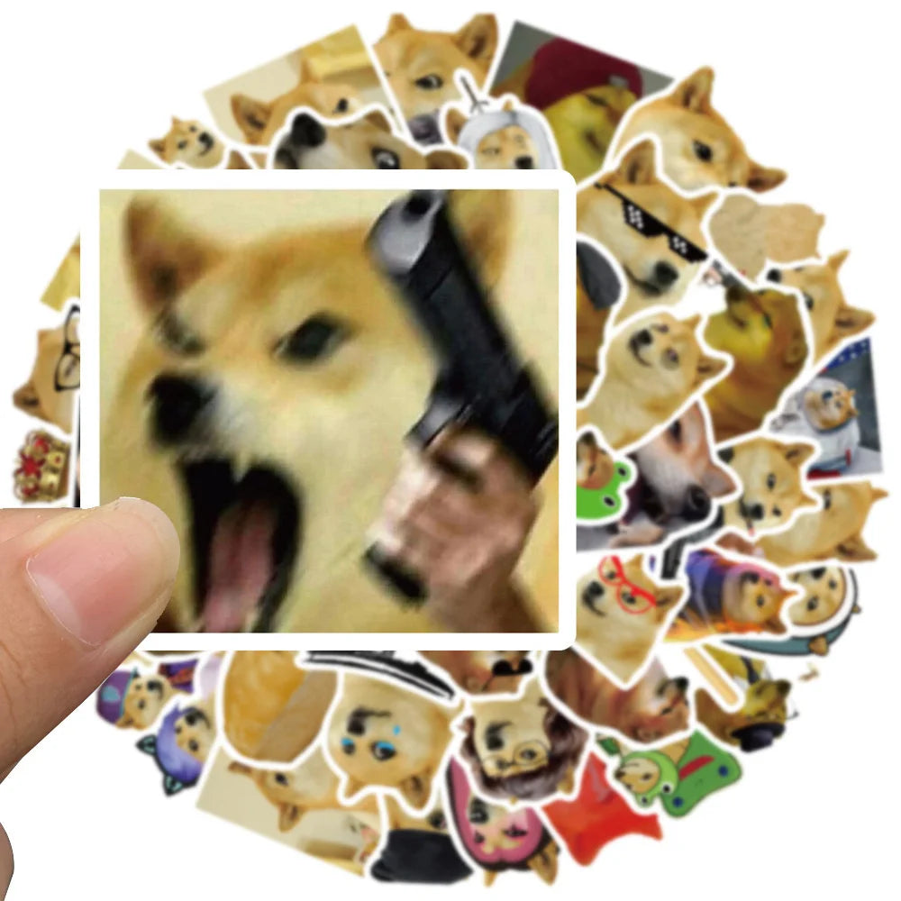 50pcs Funny Doge Stickers Ipad Stationery Phone Sticker DIY Cute Things Scrapbooking Supplies Handmade Journal Accessories