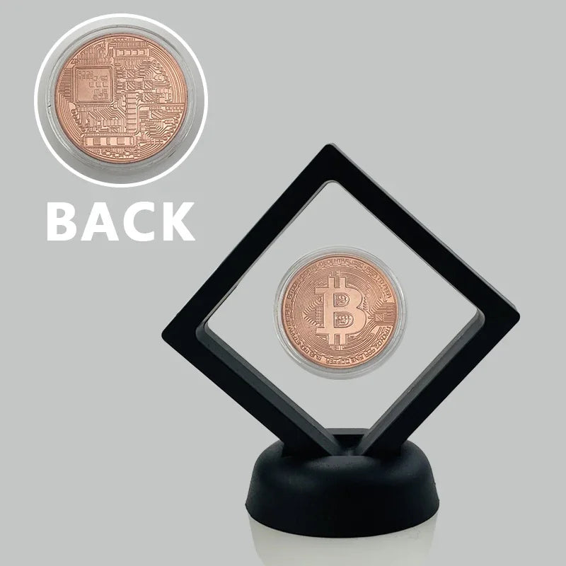 Moneda de metal conmemorativa con soporte para exhibición, criptomoneda Dogecoin, Ada, Cardano, Bitcoin, Litecoin, Ethereum