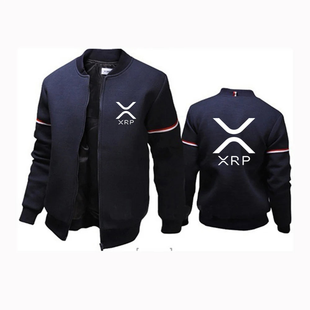 2025 Cryptocurrency Ripple XRP New Men Autumn Flight Jacket