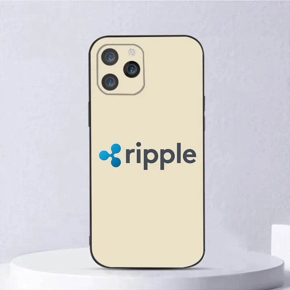 Xrp Ripple Crypto Phone Case For iPhone 15,14,13,12,11,Plus,Pro Max,XS,X,XR,SE,Mini,8,7 Soft Silicone Black Cover