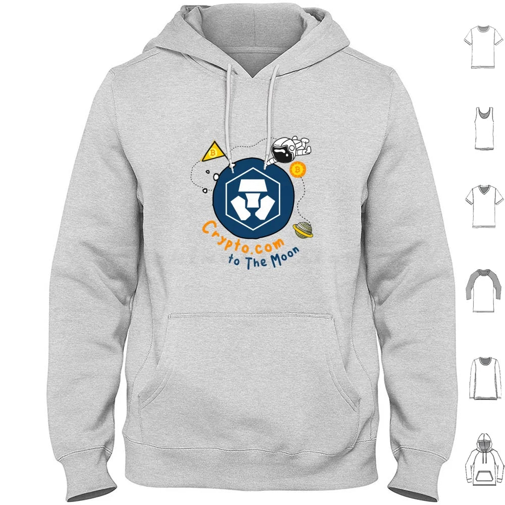 Crypto Com Coin To The Moon , Cryptocurrency , Cro Hodl Bitcoin , Graphic Funny Style Hoodies Long Sleeve Crypto Com