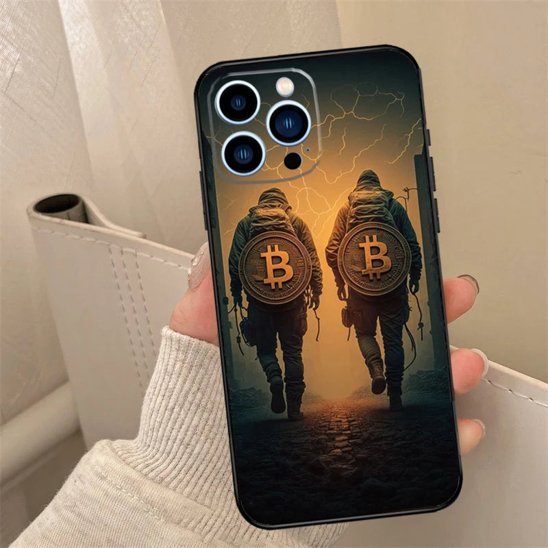 Crypto Currency Bitcoin BTC Phone Case For iPhone 16 15 14 13 12 11 Pro Max XS X XR 7 8 Plus 12 13 Mini Back Cover