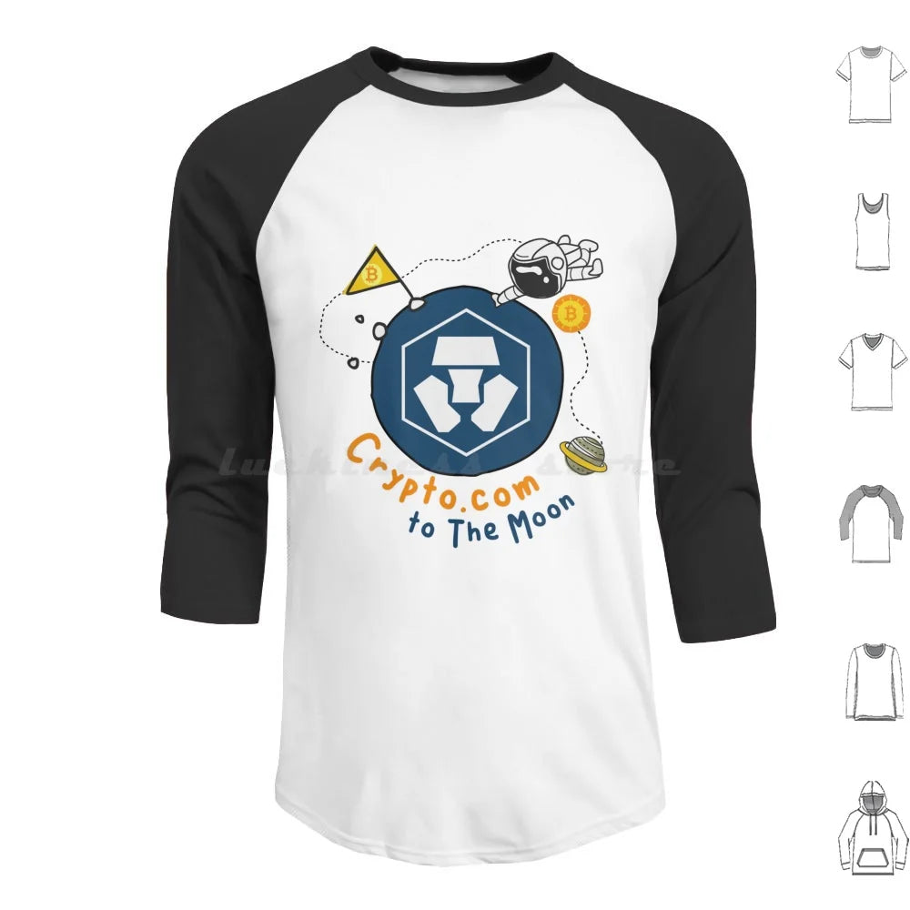 Crypto Com Coin To The Moon , Cryptocurrency , Cro Hodl Bitcoin , Graphic Funny Style Hoodies Long Sleeve Crypto Com