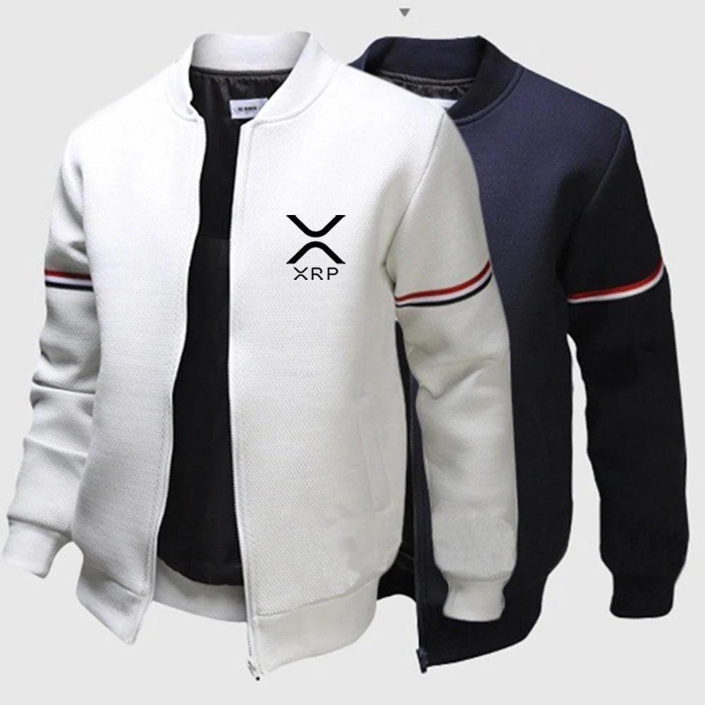 2025 Cryptocurrency Ripple XRP New Men Autumn Flight Jacket